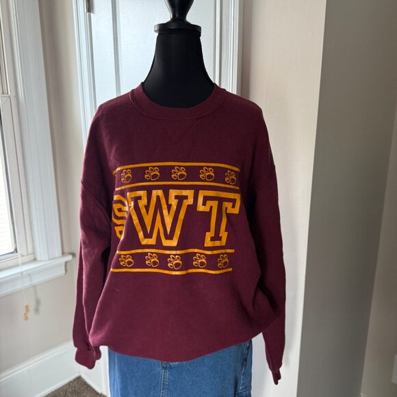 Vintage Southwest Texas State Texas State University Maroon Sweatshirt - Picture 13 of 16